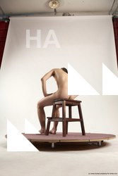 Nude Man White Sitting poses - simple Slim Short Brown Sitting poses - ALL Multi angles poses Realistic