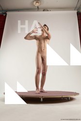 Nude Man White Standing poses - ALL Slim Short Brown Standing poses - simple Multi angles poses Realistic