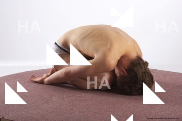 Underwear Man White Kneeling poses - ALL Athletic Short Brown Kneeling poses - on both knees Academic