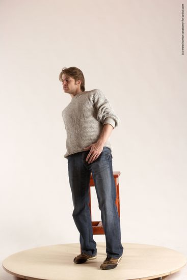 Casual Man White Standing poses - ALL Slim Short Brown Standing poses - simple Multi angles poses Academic