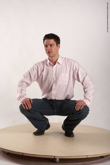 Casual Man White Standing poses - ALL Average Short Brown Standing poses - knee-bend Academic