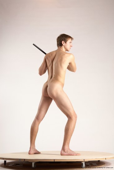 Nude Daily activities Man White Moving poses Athletic Short Brown Multi angles poses Realistic