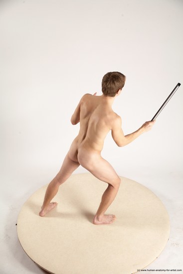 Nude Daily activities Man White Moving poses Athletic Short Brown Multi angles poses Realistic