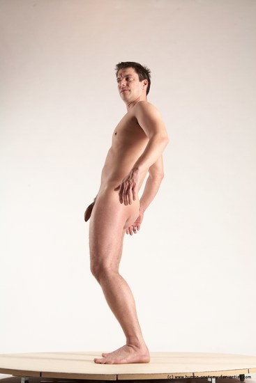 Nude Man White Standing poses - ALL Average Short Brown Standing poses - simple Multi angles poses Realistic