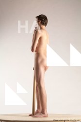 Nude Man White Standing poses - ALL Slim Short Brown Standing poses - simple Multi angles poses Realistic