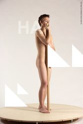 Nude Man White Standing poses - ALL Slim Short Brown Standing poses - simple Multi angles poses Realistic