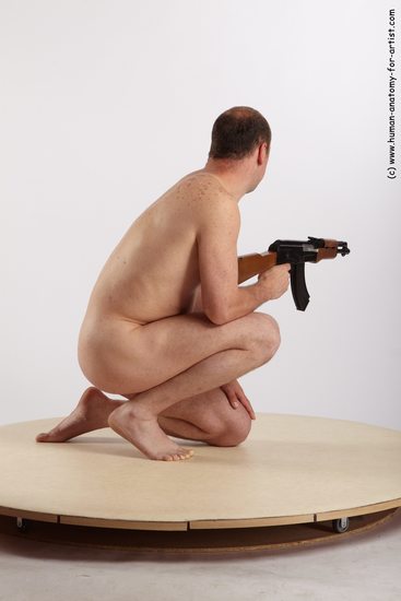 Nude Fighting with submachine gun Man White Kneeling poses - ALL Average Short Brown Kneeling poses - on one knee Realistic