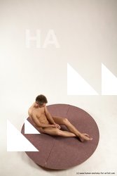 Nude Man White Sitting poses - simple Slim Short Brown Sitting poses - ALL Multi angles poses Realistic