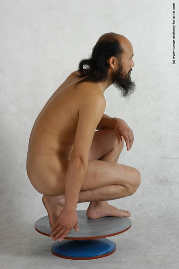 Nude Man Asian Standing poses - ALL Slim Bald Black Standing poses - simple Realistic