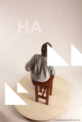 Casual Man White Sitting poses - simple Slim Short Brown Sitting poses - ALL Multi angles poses Academic