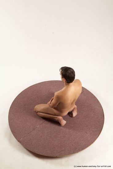 Nude Man White Laying poses - ALL Slim Short Brown Laying poses - on stomach Multi angles poses Realistic