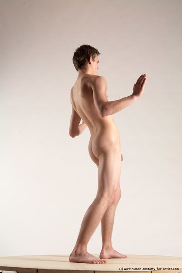 Nude Man White Standing poses - ALL Slim Short Brown Standing poses - simple Multi angles poses Realistic