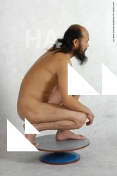 Nude Man Asian Standing poses - ALL Slim Bald Standing poses - knee-bend Black Realistic