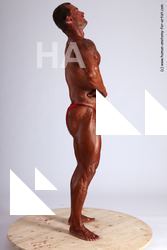 Swimsuit Man White Standing poses - ALL Muscular Short Brown Standing poses - simple Academic