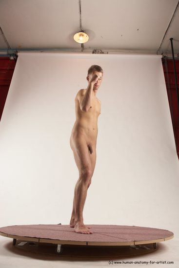 Nude Man White Standing poses - ALL Slim Short Brown Standing poses - simple Multi angles poses Realistic