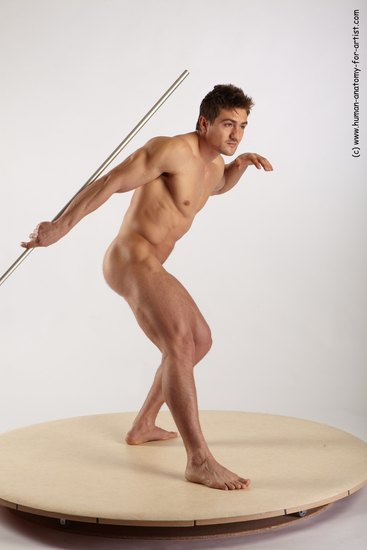 Nude Man White Standing poses - ALL Muscular Short Brown Standing poses - simple Realistic