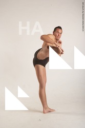 Underwear Martial art Man White Standing poses - ALL Average Short Brown Standing poses - simple Academic