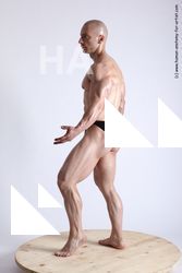 Swimsuit Man White Standing poses - ALL Muscular Bald Standing poses - simple Academic