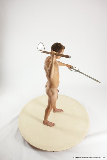 Nude Fighting with axe Man White Standing poses - ALL Athletic Short Brown Standing poses - simple Multi angles poses Realistic