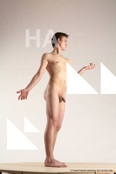 Nude Man White Standing poses - ALL Slim Short Brown Standing poses - simple Multi angles poses Realistic