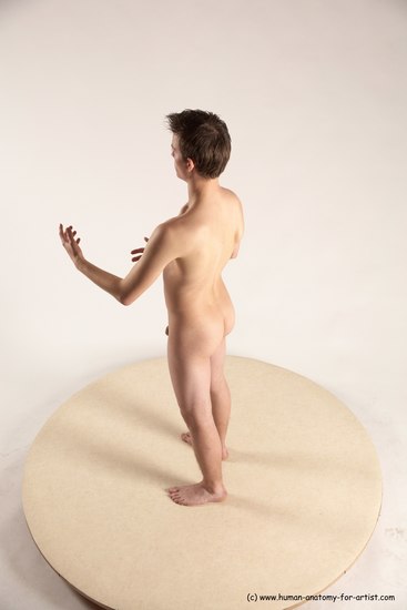 Nude Man White Standing poses - ALL Slim Short Blond Standing poses - simple Multi angles poses Realistic