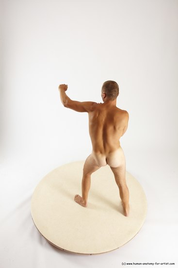Nude Fighting with knife Man White Standing poses - ALL Slim Short Brown Standing poses - simple Multi angles poses Realistic