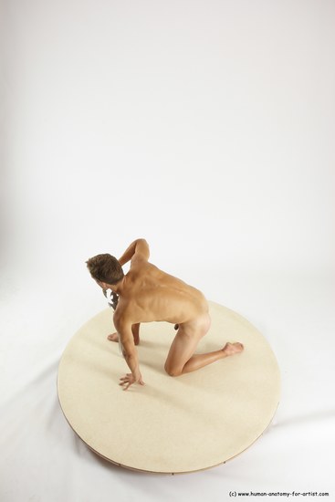 Nude Fighting with sword Man White Kneeling poses - ALL Athletic Short Brown Kneeling poses - on one knee Multi angles poses Realistic