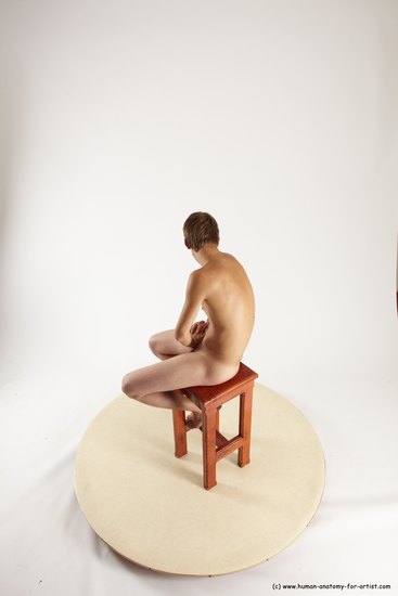 Nude Man White Sitting poses - simple Slim Short Brown Sitting poses - ALL Multi angles poses Realistic