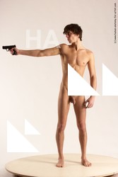 Nude Fighting with gun Man White Standing poses - ALL Slim Short Brown Standing poses - simple Multi angles poses Realistic Fighting poses - ALL
