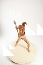 Nude Fighting with axe Man White Standing poses - ALL Athletic Short Brown Standing poses - simple Multi angles poses Realistic