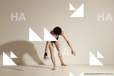 Underwear Gymnastic poses Man White Athletic Short Black Dancing Dynamic poses Academic