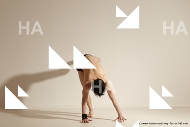 Underwear Gymnastic poses Man White Athletic Short Black Dancing Dynamic poses Academic