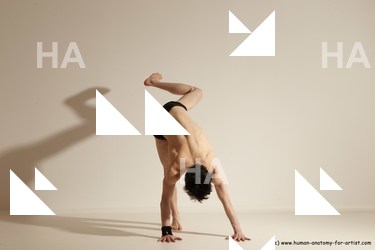 Underwear Gymnastic poses Man White Athletic Short Black Dancing Dynamic poses Academic