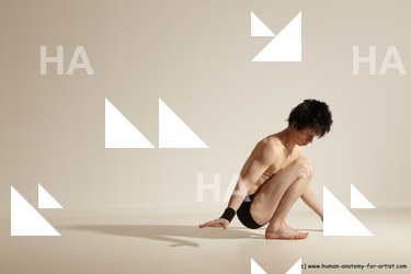 Underwear Gymnastic poses Man White Athletic Short Black Dancing Dynamic poses Academic