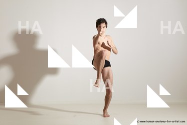 Underwear Martial art Man White Standing poses - ALL Athletic Short Brown Standing poses - simple Dynamic poses Academic
