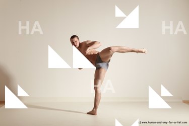 Underwear Martial art Man White Standing poses - ALL Athletic Short Brown Standing poses - simple Dynamic poses Academic