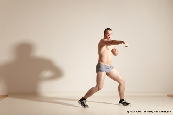 Underwear Martial art Man White Standing poses - ALL Athletic Short Brown Standing poses - simple Dynamic poses Academic