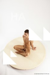 Nude Man White Sitting poses - simple Athletic Short Brown Sitting poses - ALL Multi angles poses Realistic