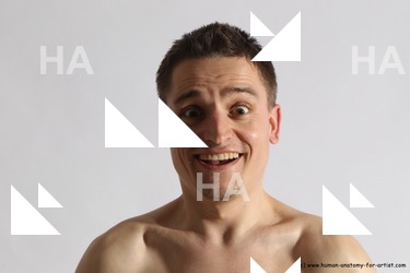 Nude Man White Detailed photos Athletic Short Brown Realistic