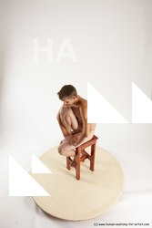 Nude Man White Sitting poses - simple Slim Short Brown Sitting poses - ALL Multi angles poses Realistic