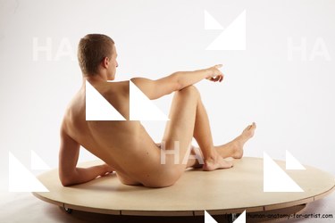 Nude Man White Kneeling poses - ALL Slim Short Brown Kneeling poses - on one knee Realistic