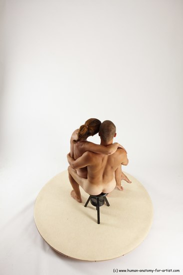 Nude Woman - Man White Sitting poses - simple Slim Short Brown Sitting poses - ALL Multi angles poses Realistic