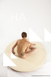 Nude Man White Sitting poses - simple Slim Short Brown Sitting poses - ALL Multi angles poses Realistic