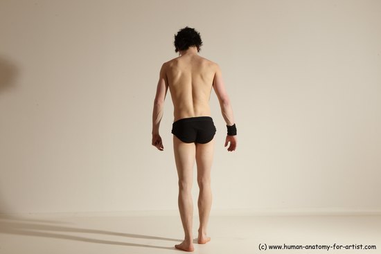 Underwear Gymnastic poses Man White Athletic Short Black Dancing Dynamic poses Academic