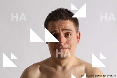 Nude Man White Detailed photos Slim Short Brown Realistic