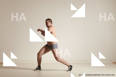 Underwear Martial art Man White Moving poses Athletic Short Brown Dynamic poses Academic