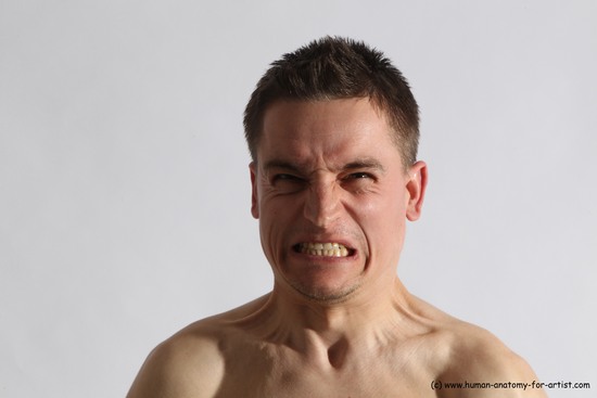 Nude Man White Detailed photos Slim Short Brown Realistic