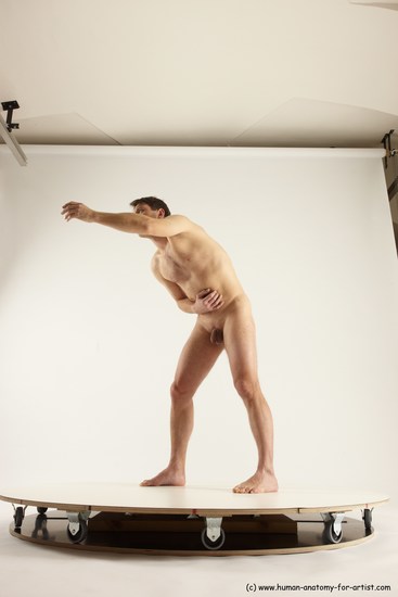Nude Man White Standing poses - ALL Slim Short Brown Standing poses - bend over Multi angles poses Realistic