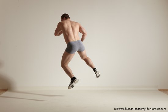 Underwear Martial art Man White Moving poses Athletic Short Brown Dynamic poses Academic