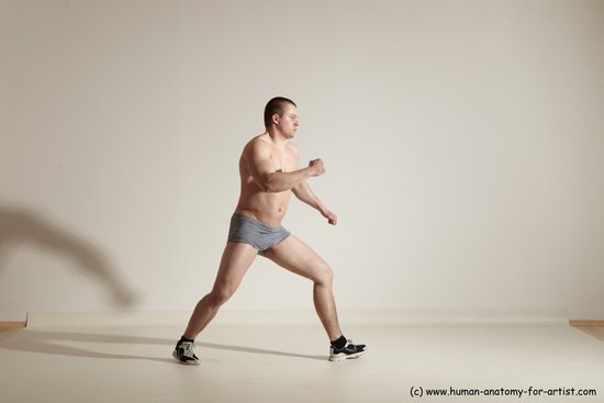 Underwear Martial art Man White Moving poses Athletic Short Brown Dynamic poses Academic